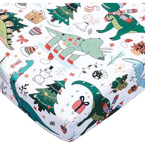 JISEN Halloween Crib Sheet Bats Fitted Crib Sheet for Boys Girls Crib Mattress Cover Baby Sheet for Standard Crib and Toddler Mattress Soft Breathable Baby Bed Sheet for Neutral 52x28 Inch Ghosts
