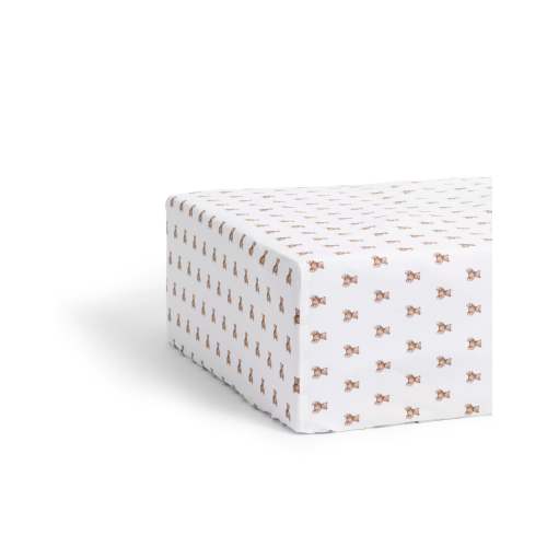 Luxe Premium Percale Crib Sheet in Teddy Tales