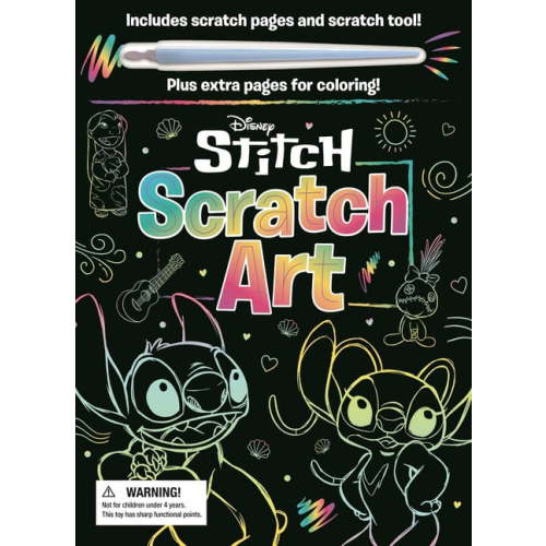 Disney Stitch: Scratch Art: With Scratch Tool and Coloring Pages, (Paperback)