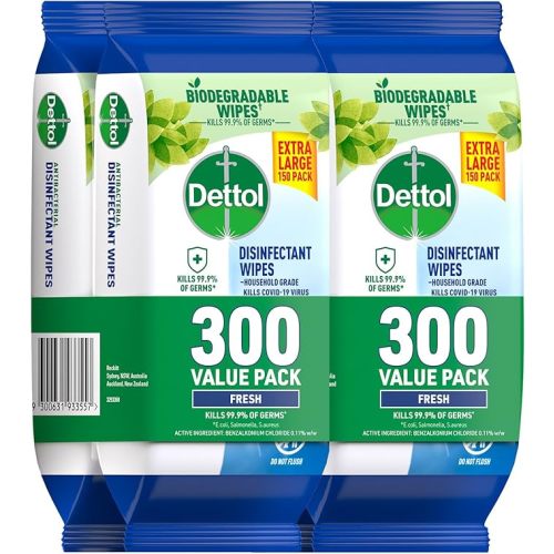 Dettol Multipurpose Disinfectant Wipes Fresh 600's (300's x 2)