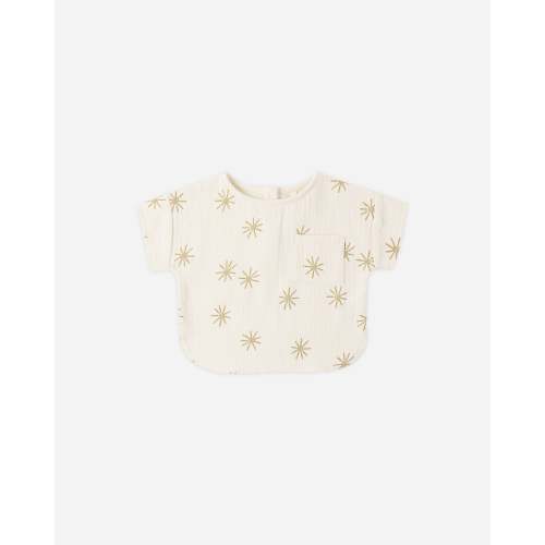 Woven Boxy Top Ocean
