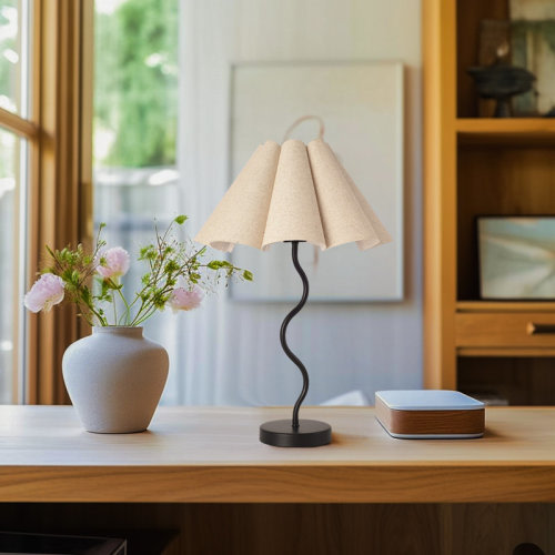 George Oliver 22" Petal Metal Table Lamp with Beige Petal Shades | Wayfair