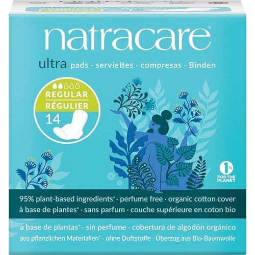 Natracare Cotton Natural Feminine Ultra Pads Regular With Wings By Natracare, 14 Ea, 14 Count