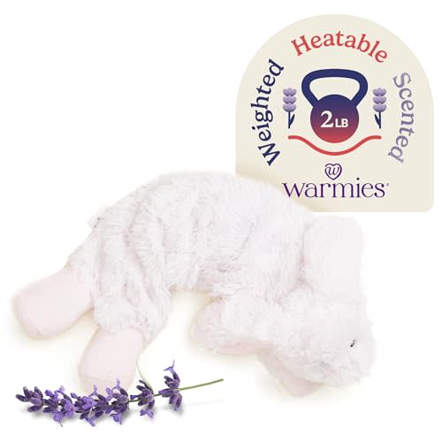 warmies Microwavable Neck & Shoulder Wrap, Bunny, Heating Pad, Pink, 2 lb | Snuggable, Huggable, Lovable, Freezer-Cooled Comfort, 2 Hours of Warmth, 2-lb Weight, Scented with Calming French Lavender