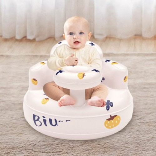 BabyBond Inflatable Baby Seat for Babies 3-36 Months, Baby Floor Seats for Sitting Up,Blow Up Baby Chair with Built in Air Pump,Pumpkin