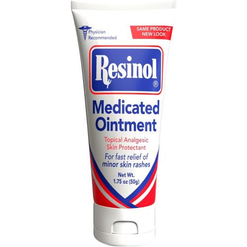 Resinol Medicated Ointment for Fast Soothing Relief of Skin Rashes & Irritations, Skin Protectant with Resorcinol & Petrolatum, 1.75 oz Tube