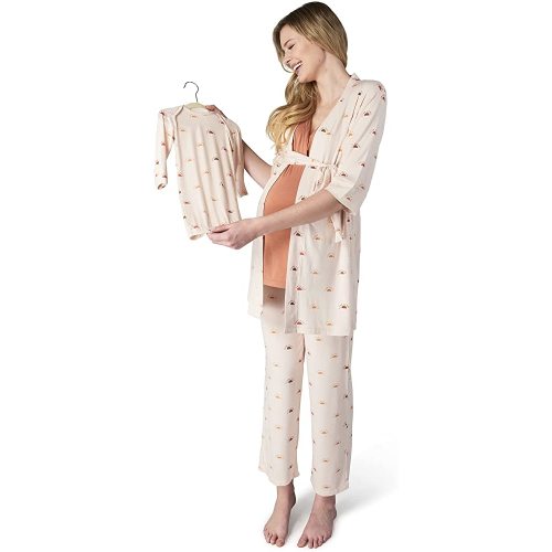 5 Piece Maternity and Nursing PJ Pant Set for Mom and Baby