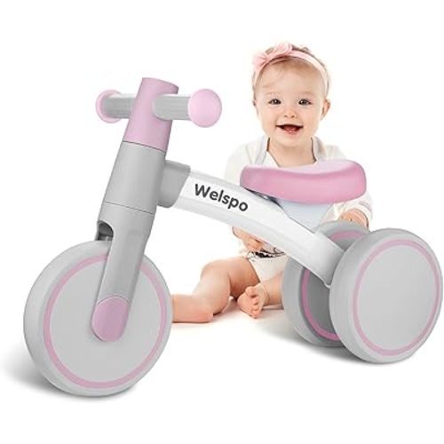 welspo Baby Balance Bikes for 1 Year Old Boys Girls 12-24 Months Kids Toddler First Bicycle Infant Walker Children No Pedal 3 Wheels Mini Bike Riding Toys