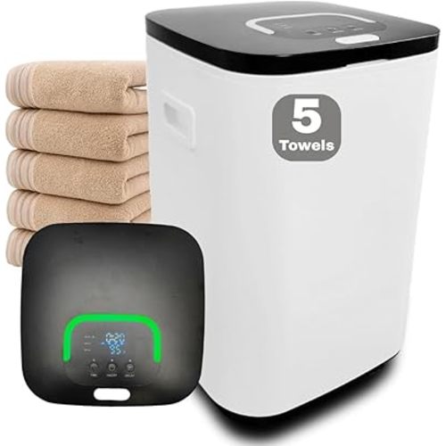 Di’Aroma Luxury Towel Warmer Bucket for Bathroom – Extra Large 26L Heated Towel Warmer for Towels, Robes & Blankets, Hot Towel Warmer with Fast Heating, Includes Aroma Tablets, Housewarming Gift