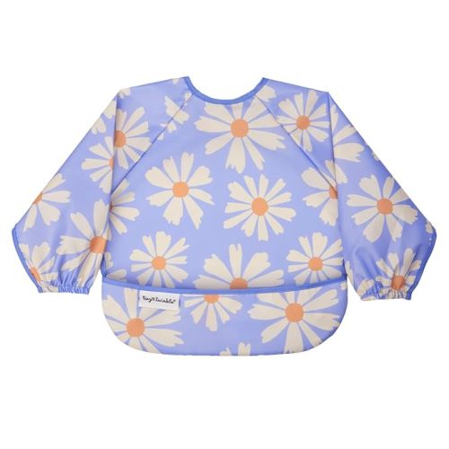 Tiny Twinkle Long Sleeve Bib for Babies & Toddlers | Waterproof Smock Bib for Eating | Machine Washable & Mess-Proof Feeding Essentials | Newborn Shower Gift (Daisies, 6–24M)