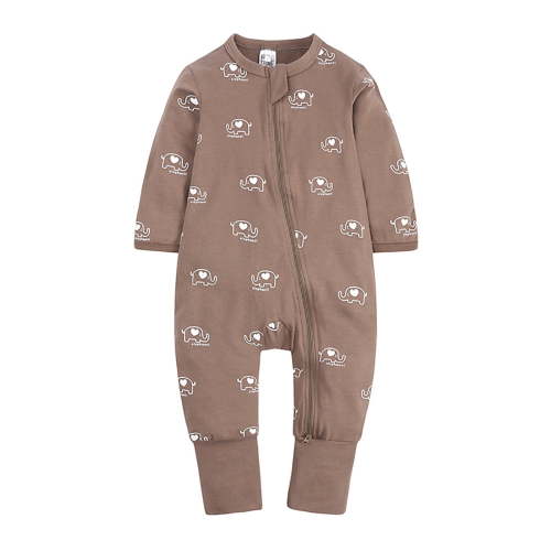 Bellafa Baby Footless Pajamas 2-way Zipper with Mitten Infant Boys Long Sleeve Romper Pjs 0-36Months Sleeper