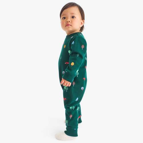 Baby sweatshirt romper in woodland friends | Primary.com
