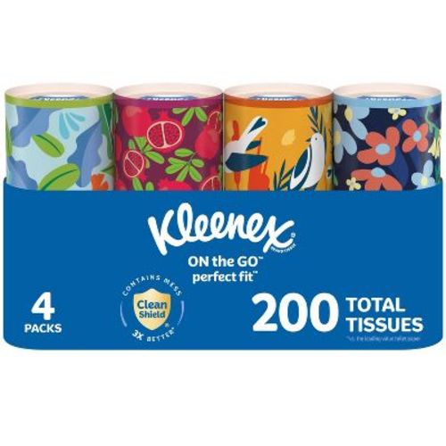 Kleenex On the Go Perfect Fit Facial Tissue - 4pk/200ct
