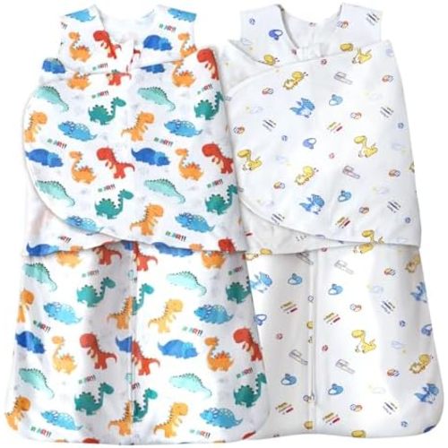 Baby Sleep sack Swaddle,Swaddles 3-6 Months,3-Way Adjustable Wearable Transition Blanket 100% Cotton 2-Piece