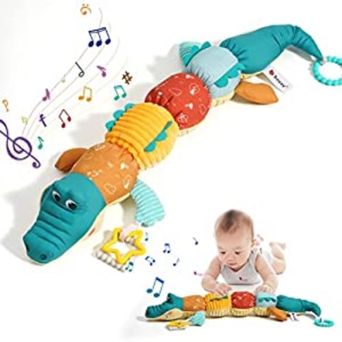 Amazon.com: Baby Toys 0-6 Months Musical Stuffed Animal Infant Toys with Ruler Design, Rattle and Multi-Textures, Tummy Time Toys 0-3-6-12 Months Newborn Toys for Babies, Alligator & Crocodile : Toys & Games