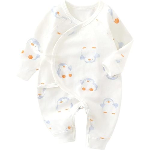(3-6m) Baby Girl Boy Romper Side Snap Kimono Japanese Cotton Newborn Outfit Newborn-6M