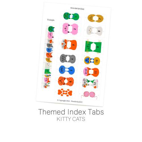 Cat Monthly Index Tabs by Wonderland 222