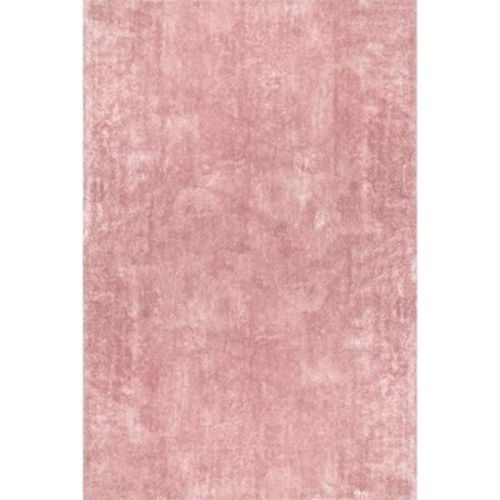 Nuloom Loni Cozy Plush Solid Pet Friendly Premium Machine Washable Shag Area Rug, 5' x 8', Pink