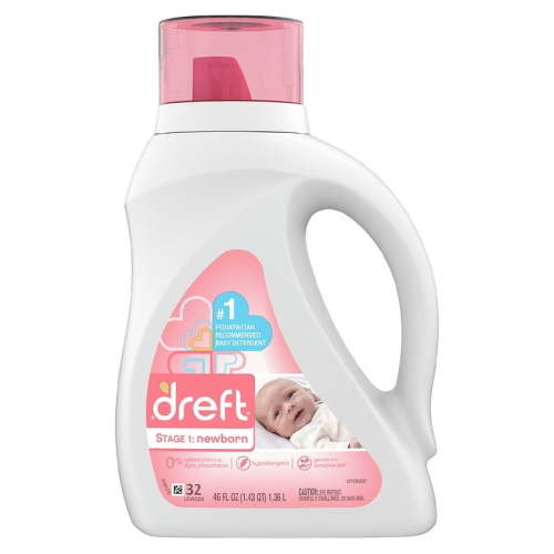 Dreft Stage 1 Newborn Liquid Detergent, 46 oz, Hypoallergenic Sensitive Skin Formula