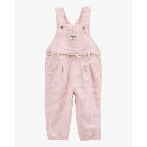Baby Knit Denim Hickory Stripe Overalls - Pink - OshKosh B'gosh | Carter's
