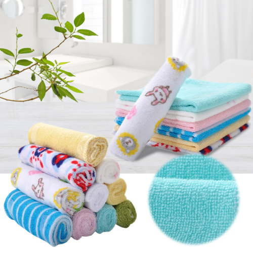 FENGGHAO Baby Towels Washcloths 8 Pack Cotton Newborn Burp Cloths Infant Set