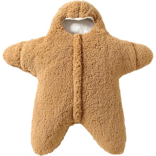 BINIDUCKLING Baby Bunting Suit Starfish Outfit for Fall & Winter Fleece Pramsuit 3-12 Months