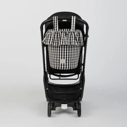 Black+White Stroller Basket · Minicoton