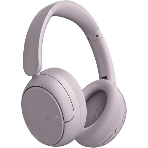 TALIX H30 Hybrid Active Noise Cancelling Headphones, 110H Playtime Hi-Res Audio Bluetooth 6.0 Wireless Over Ear ANC Headphones for Commute/Travel (Purple)
