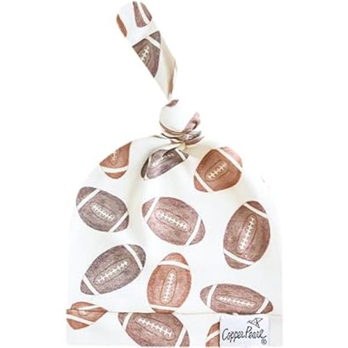 Copper Pearl Baby Beanie Hat Top Knot Stretchy Soft Blitz