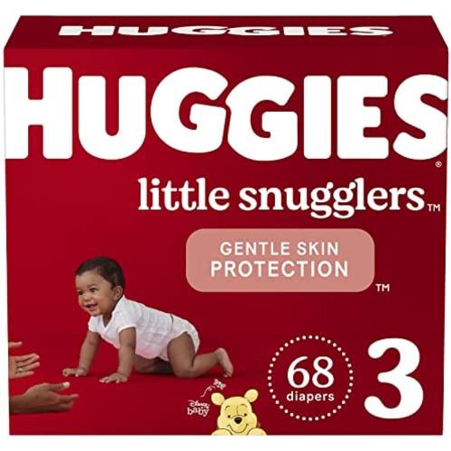 Baby Diapers Size 3 (16-28 lbs), 68ct, Huggies Little Snugglers