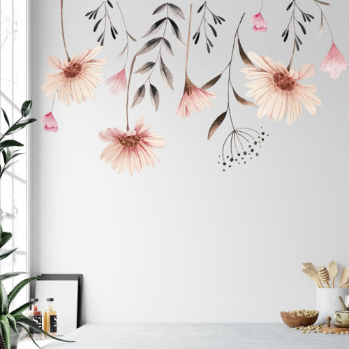 Harriet Bee Delicate Watercolour Flowers Wall Decal & Reviews | Wayfair