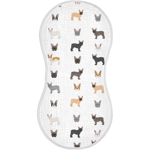 vvfelixl Muslin Burp Cloths Australian Shepherd Dog White Baby Washcloths for Baby Girl Boys 2 Pack