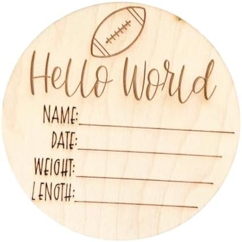 Personalized Wooden Baby Birth Announcement – Custom Engraved Newborn Plaque – Gender-Neutral Newborn Keepsake for Nursery or Baby Photos – Ideal Baby Shower Gift