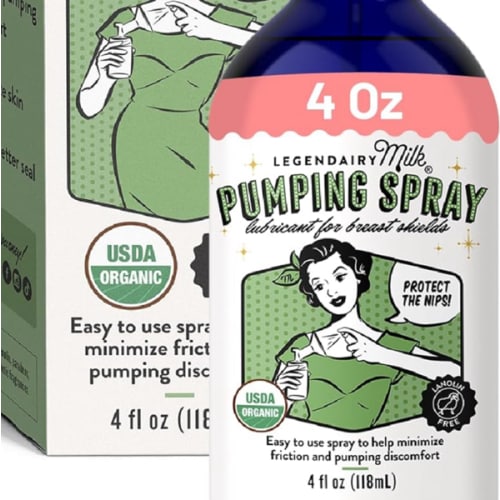 Legendairy Milk Pumping Spray 4 oz., Helps Sore Nipples & Clogged Ducts, Organic Lubricant for Breast Shields and Flanges, Vegan Breast Pump Spray, Natural & Lanolin-Free, Made in USA