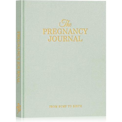 Lanpn My Pregnancy Journal Memory Book for First Time Mom, 156 Page Pregnant Announcement Must Have Planner Scrapbook, Pregnancy Tracking Diary Mom to Be Keepsake Gift for Expecting Parent Sage Green