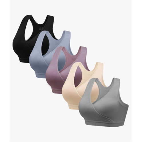 HBselect Nursing Bras for Breastfeeding, Maternity Nursing Sleep Bra Wireless Pregnancy Sleep Bralette 3/5 Pack