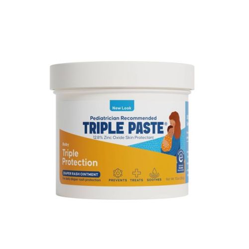 Triple Paste Diaper Rash Cream, Hypoallergenic Medicated Ointment for Babies, Overnight and Daily Protection - 10oz