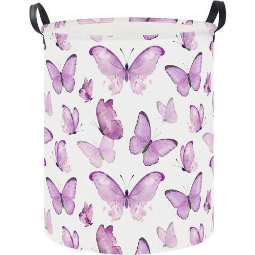 19.7’’ Waterproof Foldable Laundry Basket, Dirty Clothes Hamper, Books Bins, Gift Baskets, Room Decor(Watercolor Flower)