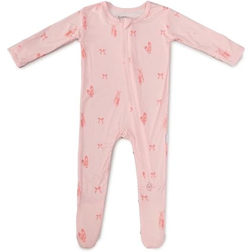Bamboo Little Soft Baby Footie Pajamas, Baby Clothes, Newborn Sleepers, 95% Viscose and 5% Spandex, 0-24 Months