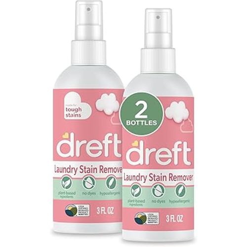 Dreft Stain Remover for Baby Clothes and Hypoallergenic Baby Stain Remover Spray, Travel Size Stain Treater, 3 Fl Oz ( Pack of 2)