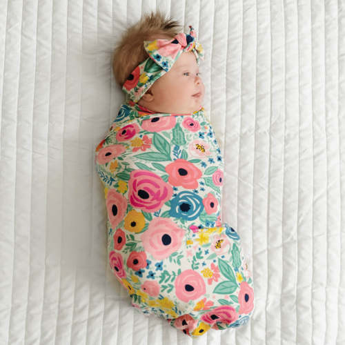 Secret Garden Bamboo Viscose Swaddle + Headband Set