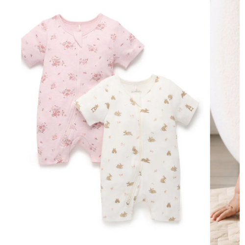 Little Bunny 2 Pack Short Zip Growsuit