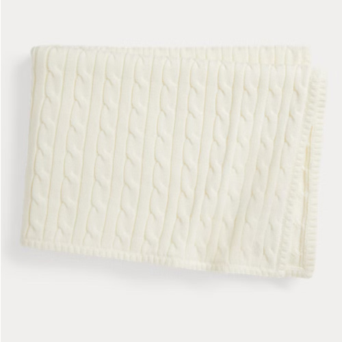 Cable-Knit Cotton Baby Blanket