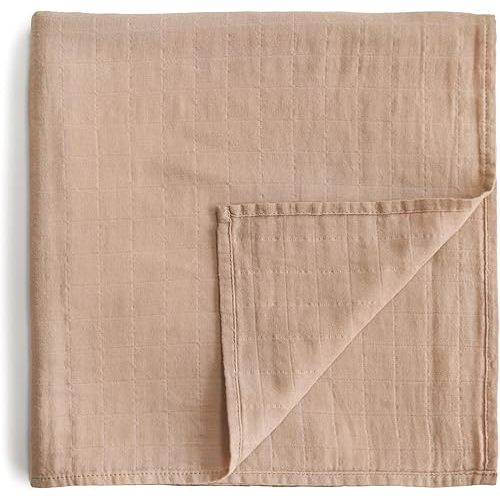 mushie Baby Swaddle Blanket (Pale Taupe)
