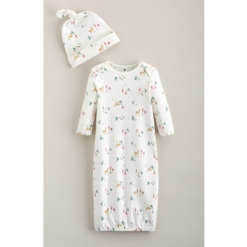 Baby Layette Gown and Hat Set