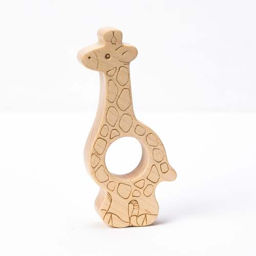 Soothing Giraffe Teether with Organic Cotton Bag | Made in the USA 🇺🇸