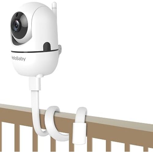 HelloBaby Baby Monitor Mount for HB6550/ Pro/ HB6550Plus/ HB6560/ HB65/ HB6240/ HB6339/ HB6351, 20 Inch Flexible Arm Bracket, Sturdy Camera Holder Attaches to Crib Cot Shelves, No Tools or Wall Damage