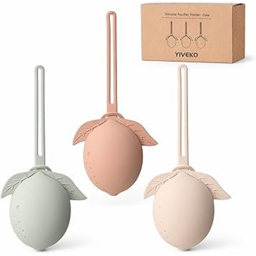 Silicone Pacifier Holder Case Binky Holder Baby Pacifier Case for Boys Girls Portable Silicone Paci Storage Pouch for Newborns 3 Pack-Ivory+Sage+Brown