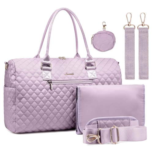 Lovevook Fashion Diaper Bag Tote, Large Mommy Bag for Hospital Breastfeeding Overnight Weekend Travel with Changing Pad and Pacifier Case