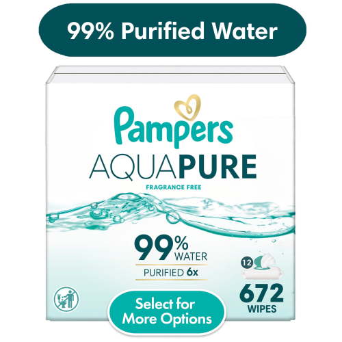 Pampers Aqua Pure Baby Wipes Unscented 99% Water Hypoallergenic 672 Count